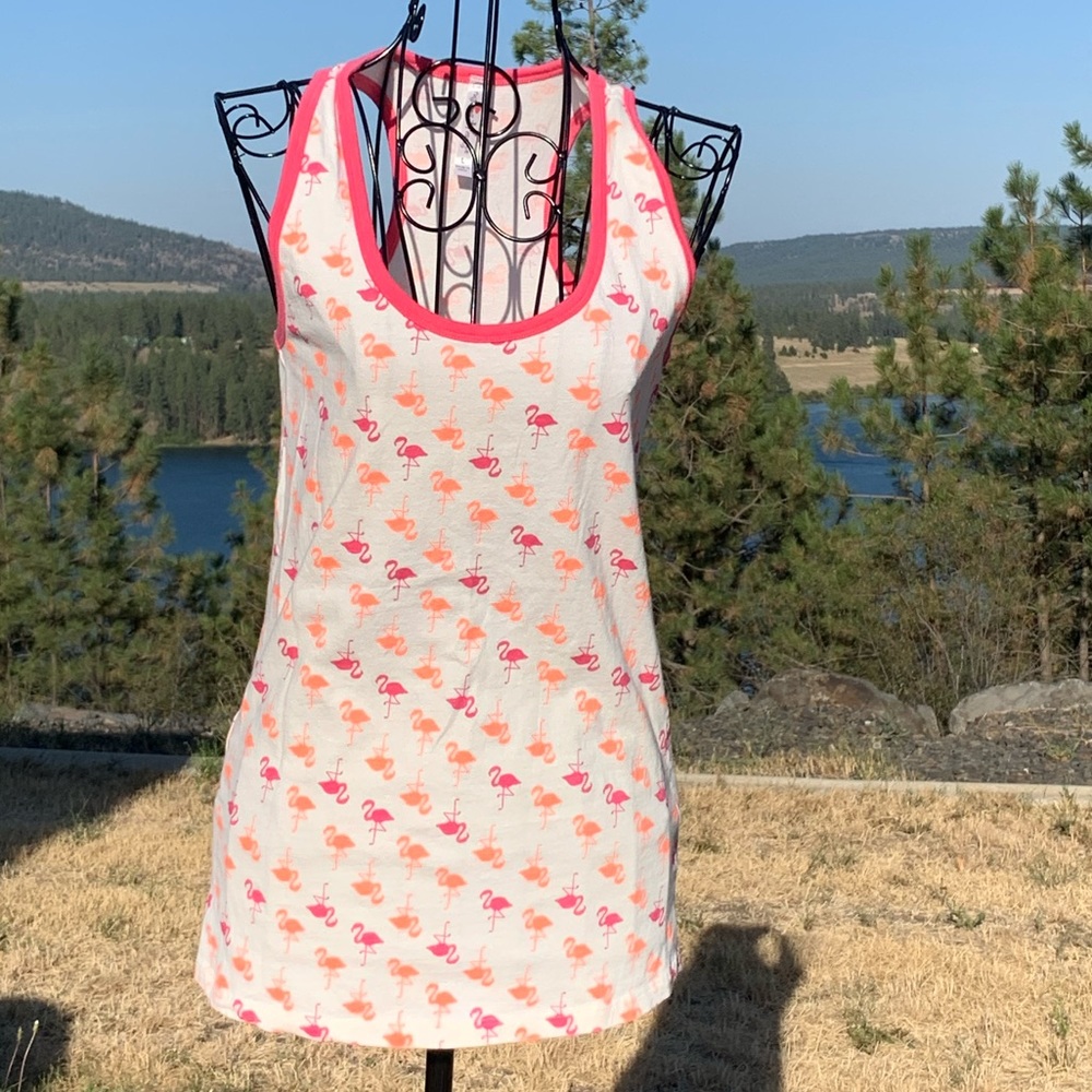 Crushing Hearts Flamingos racer back tank